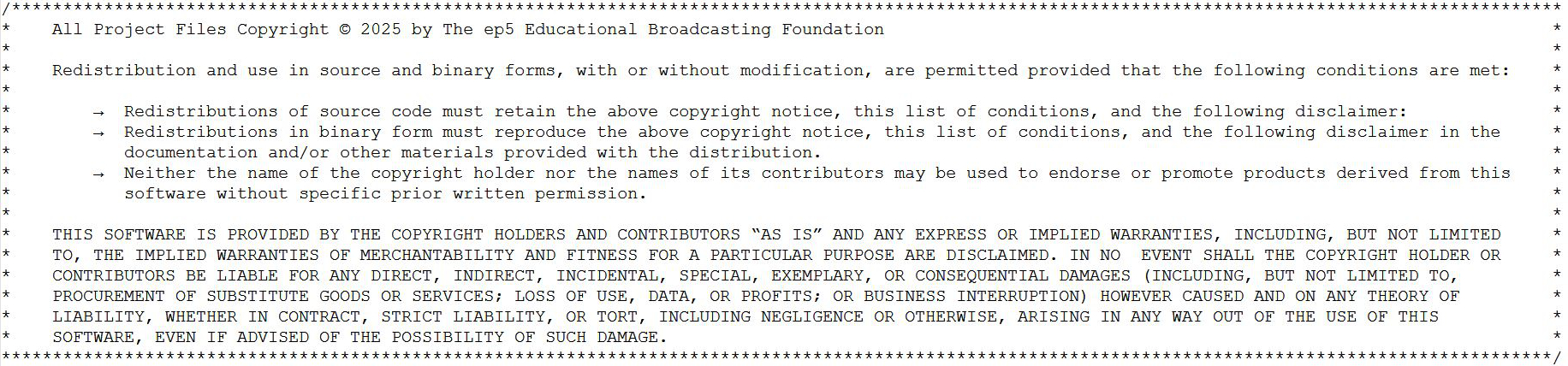 License text